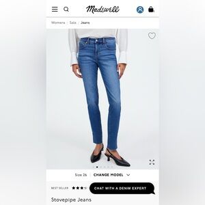 Madewell Stovepipe Mid-Rise Straight Jean Harsdale Wash